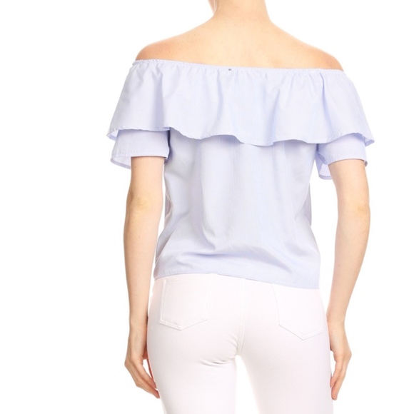 ‼️SOLD OUT‼️Off the Shoulder Tie Waist Top - Picture 4 of 7